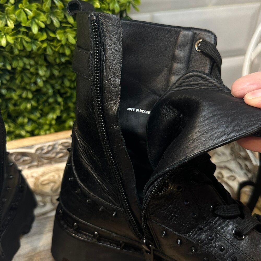PINKO Combat Ankle Boots Women's Black Size 36 - Picture 4 of 11